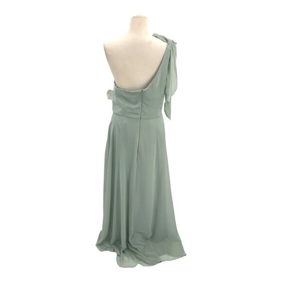 After Six Draped One Shoulder Maxi Dress Bow Scarf Size 12 NWOT $221 MSRP - Picture 10 of 10